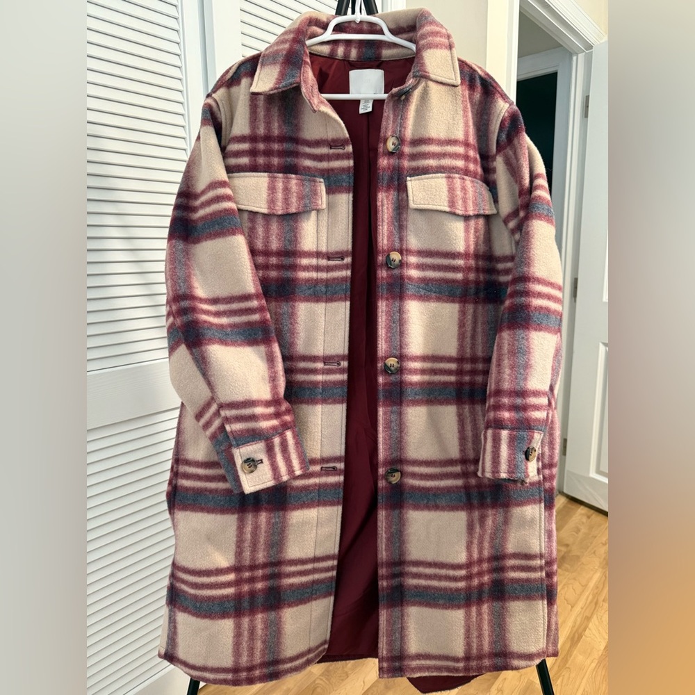 H&M Plaid Utility Jacket/Coat